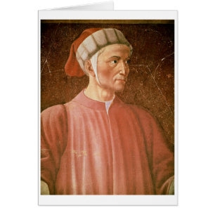 Cartão 1265-1321) detalhes de seu busto, franco de Dante