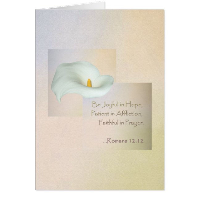 Cartão 12:12 cristão dos romanos do ~ da arte da fé (Frente)