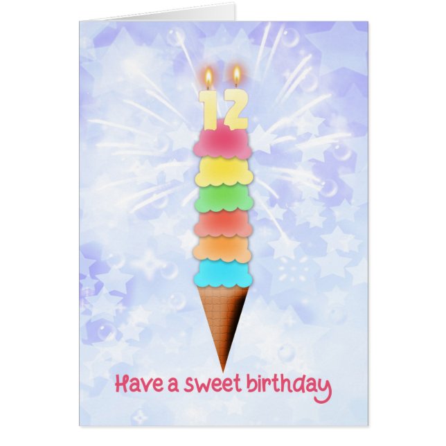 Cartão 12 Birthday Giant Sorvete (Frente)