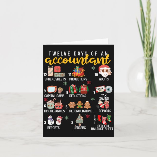 Cartão 12 Days Of An Accountant, Xmas Party, Funny Accoun (Frente)