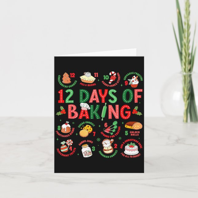 Cartão 12 Days Of Baking Baker Christmas Cook Chef Baking (Frente)