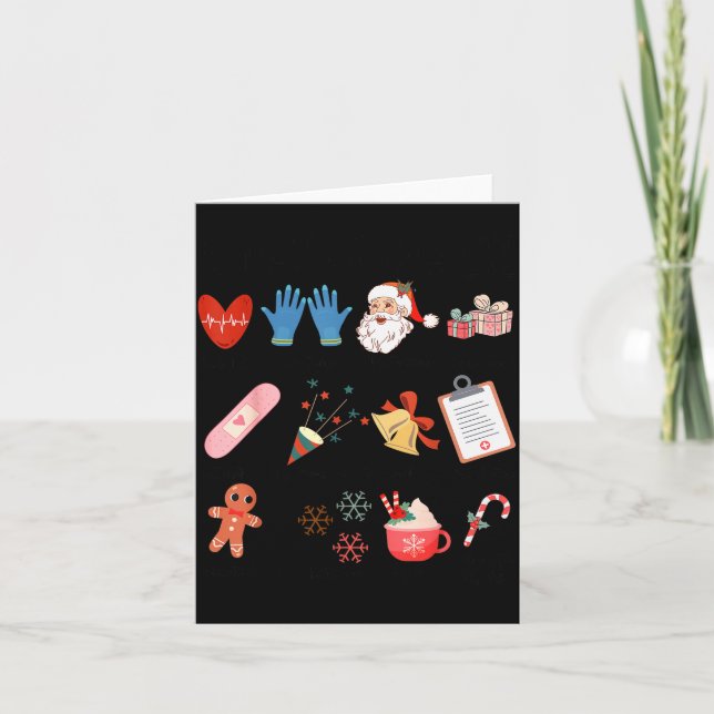 Cartão 12 Days Of Cna Life Nurse Merry Christmas Pajamas  (Frente)