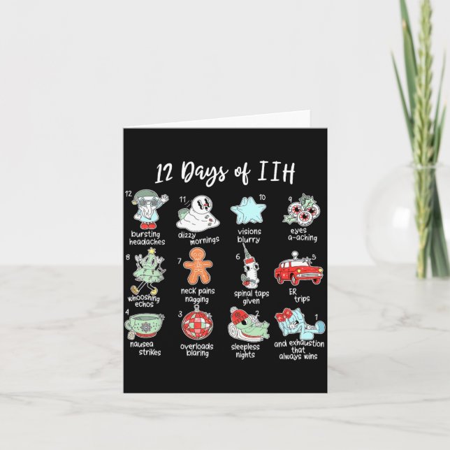 Cartão 12 Days Of Iih Christmas Awareness Pseudotumor Cer (Frente)