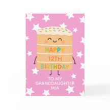 12 de Aniversário Personalizado de Bolo Rosa Rosa 