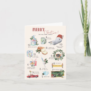 Cartão 12 dias de Covid Feriado de Natal "Quarantine"