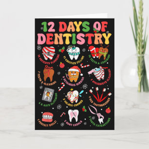 Cartão 12 Dias De Odontologia Dentista Natal Dente Natal 