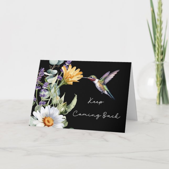 Cartão 12 Etapas de incentivo à recuperação com o Humming (Frente)