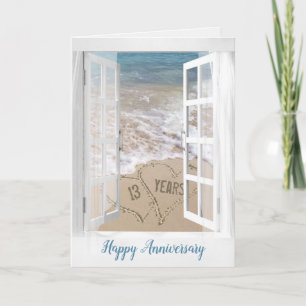 Cartão 13 AnniYear Beach Hearts