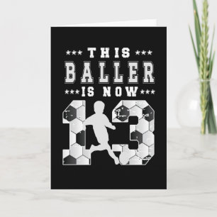 Cartão 13 Birthday Gift Soccer Player de 13 anos