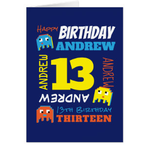 Cartão 13 de aniversário nome personalizado gamer de pix