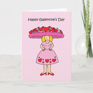 Cartão 13 de fevereiro do Dia de Galentine
