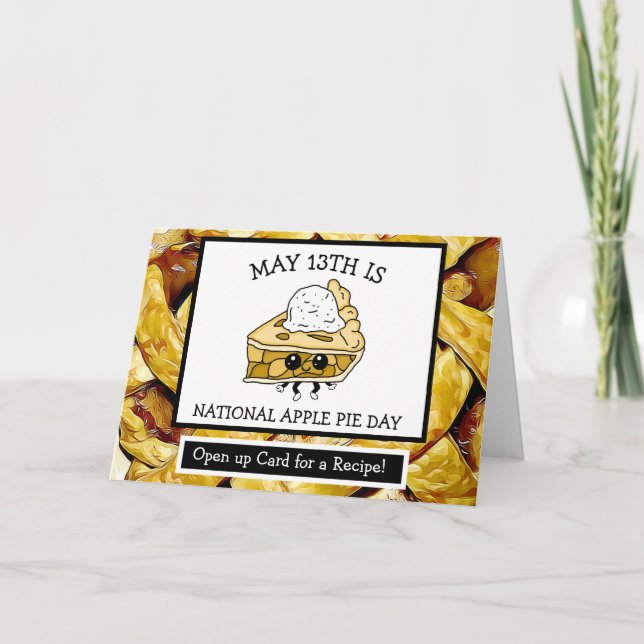Cartão 13 de maio é o Dia Nacional da Torta de Maçã - Rec (Frente)