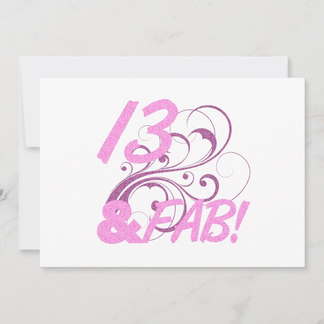 Cartão 13 e aniversário fabuloso (Frente)