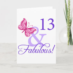 Cartão 13 e aniversário fabuloso
