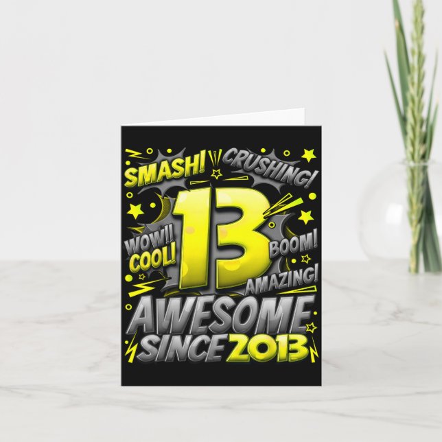 Cartão 13 Year Old For Boys 13th Birthday Boy 13 Year Old (Frente)