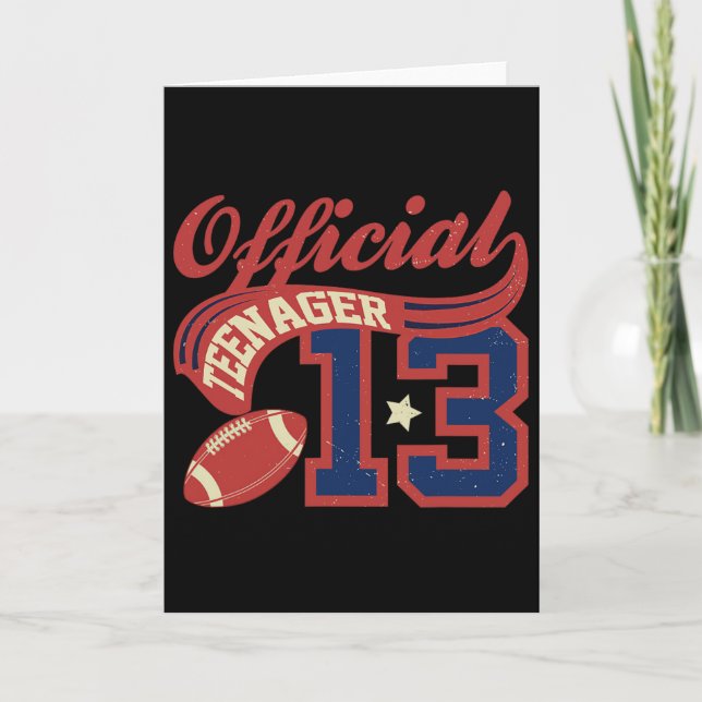 Cartão 13th Birthday Boy Official Teenager 13 Yrs Old Foo (Frente)
