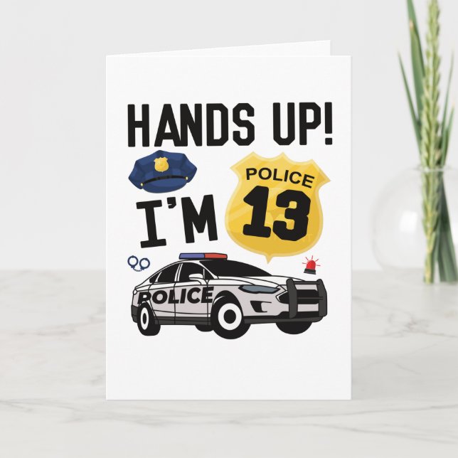 Cartão 13th Birthday Gift Police Officer 13 Year Old Boy (Frente)