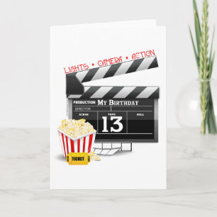 Cartão 13th Birthday Movie Party