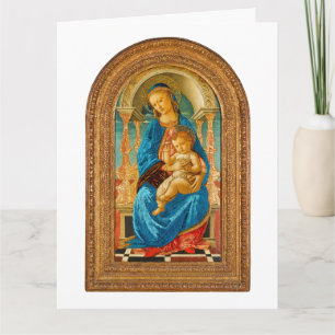 Cartão 1470 Botticelli Madona e Menino Entronizados 