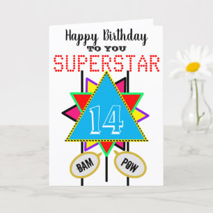 Cartão 14 Birthday Superstar Blue Edit AGE