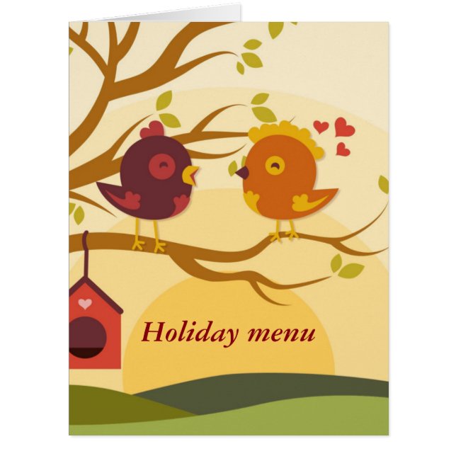 Cartão 14 de fevereiro: Menu para os namorados - (Frente)