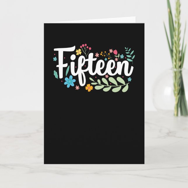 Cartão 15 Anos | Quinze | Ideia de presente de aniversári (Frente)
