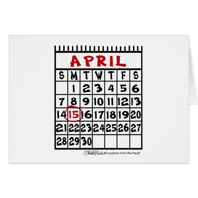 Cartão 15 de abril - Imposto Humor (Frente Horizontal)