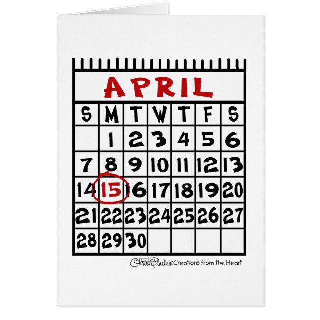 Cartão 15 de abril - Imposto Humor (Frente)