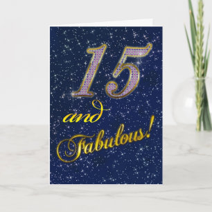 Cartão 15 de aniversário para alguém Fabuloso