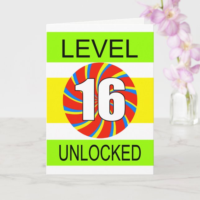 Cartão 16º Aniversário do Jogador de Computadores (Orquídea)