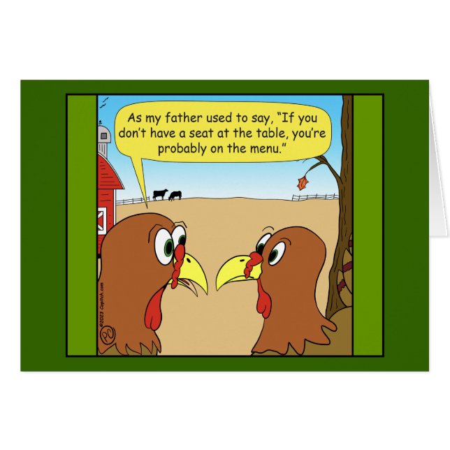 Cartão 1606 Assento na mesa de Ação de Graças (Frente Horizontal)