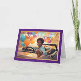 Cartão 16.º aniversário do adolescente, placa dobrada de