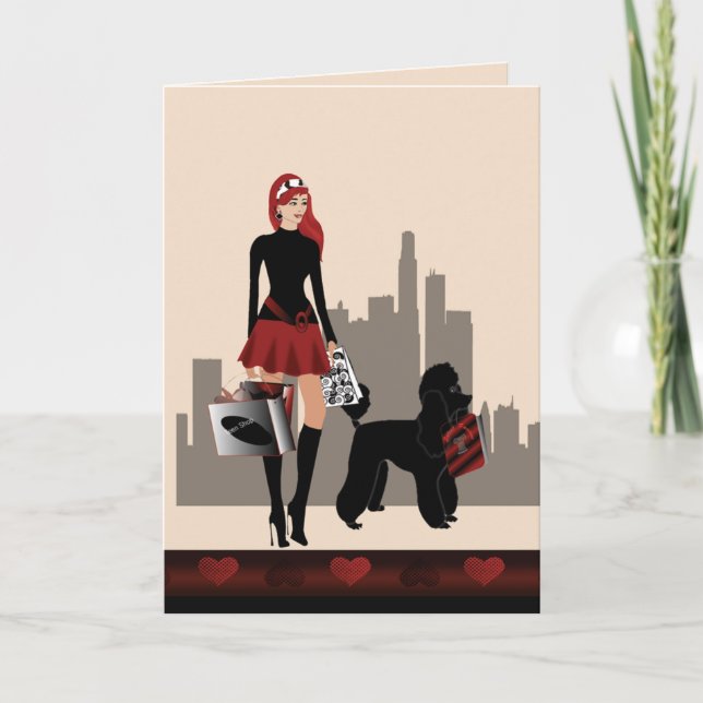 Cartão 16o Loja da menina do aniversário para a grande (Frente)