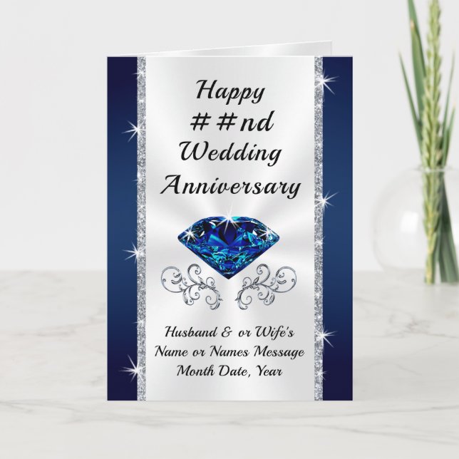 Cartão 16th, 65th or 22nd Wedding Anniversary Cards (Frente)