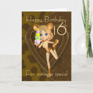 Cartão 16th Birthday card, Cutie Pie Animal Collection