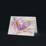 Cartão 16th Birthday card with daisies<br><div class="desc">Celebrate a ladies birthday with daisies and pearls. A really elegant card to give to a beautiful lady.</div>