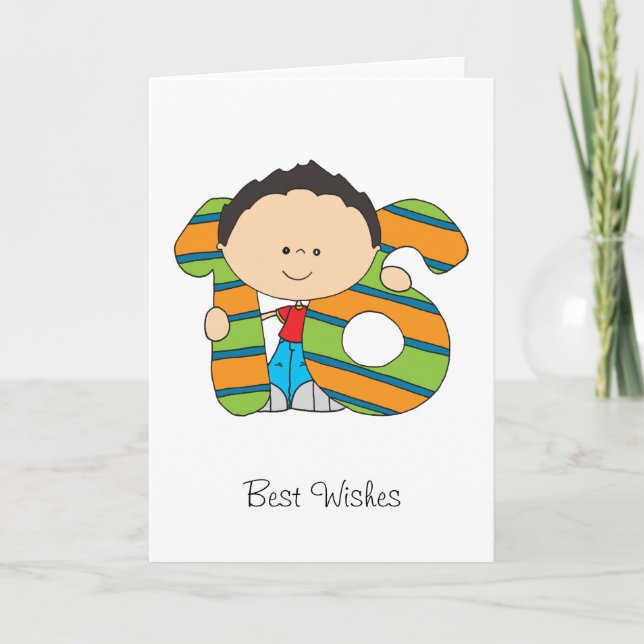 Cartão 16th Birthday - Greetings card - Boy (Frente)
