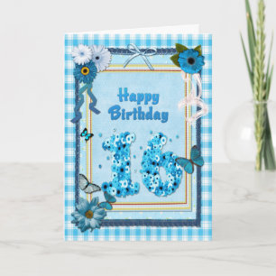 Cartão 16th Birthday with a scrapbook effect