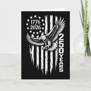 Cartão 1776 2026 250 Anos Águia Patriótica Bandeira Ameri