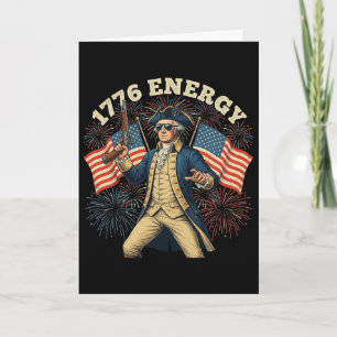 Cartão 1776 Energia Washington Divertido 4 de Julho Patri