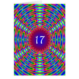 Cartão 17.º Aniversário - Abstrato Trippy Swirls