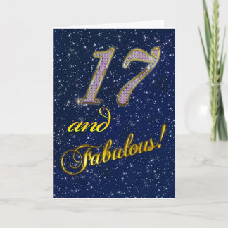 Cartão 17.º aniversário para alguém Fabuloso