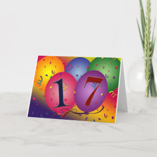 Cartão 17 Anos! Balões de Aniversário