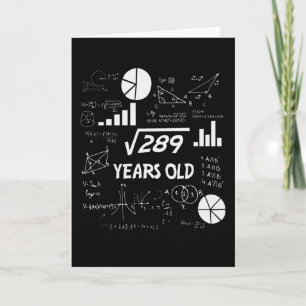 Cartão 17 anos de idade Geeky Matemático 17 anos Presente