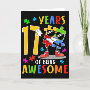 Cartão 17 Anos Sendo Incrível Aniversário Dabbing Autismo