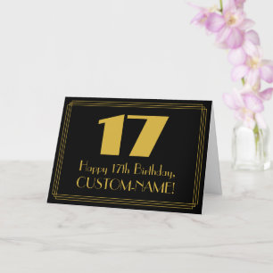Cartão 17.o aniversário: Art Deco Inspirou a aparência