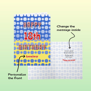 Cartão 18º Aniversário adiciona nome padrão dos círcu