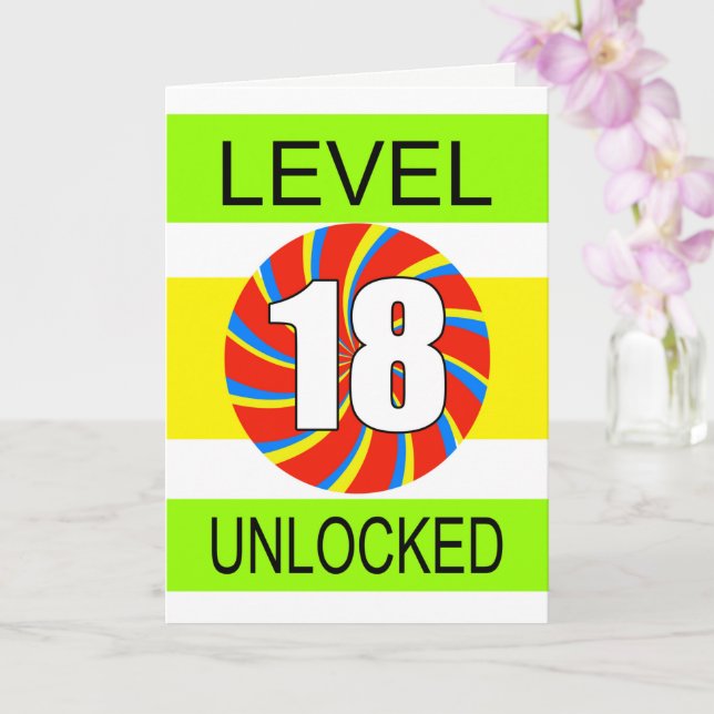 Cartão 18º aniversário do jogador de computador (Orquídea)