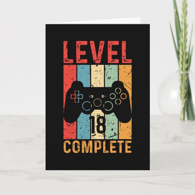 Cartão 18º aniversário Gift Boys Men Nível 18 2003 (Frente)