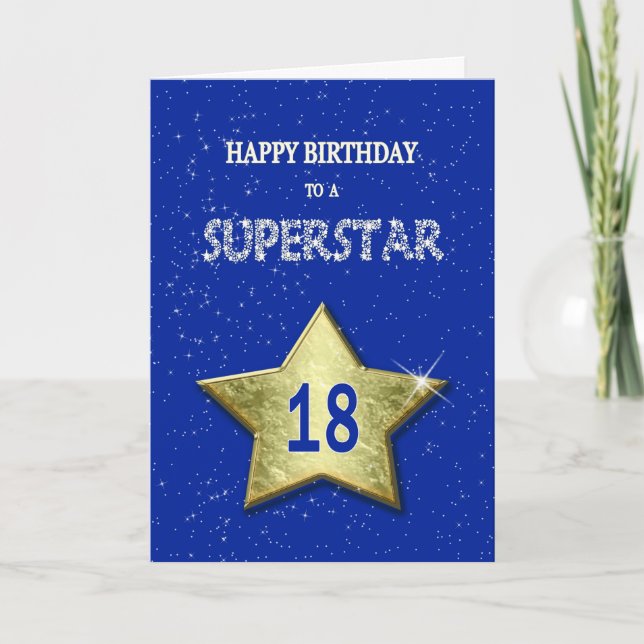 Cartão 18º aniversário para uma Superstar (Frente)